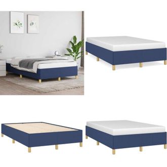 vidaXL Giroletto senza Materasso Blu 120x190 cm in Tessuto - Letto in tessuto - Letto con doghe