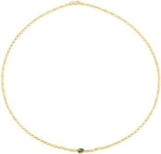 Tresorra 14K Yellow Gold Peridot Mirrored Chain Necklace