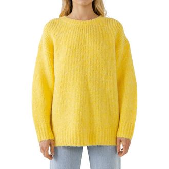 Free the Roses Oversize Crewneck Sweater in Yellow at Nordstrom, Size X-Small