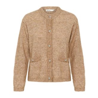 Karen by Simonsen Cardigan in Maglia Morbida Melanzana Noce - - Knitwear - Donna - Marrone - L