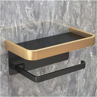OEM Soporte Para Papel Higi&eacute;nico De Ba&ntilde;o, No Requiere Taladrar, Colgador De Rollo De Papel Higi&eacute;nico De Montaje En Pared (doble Capa, Negro Y Dorado)