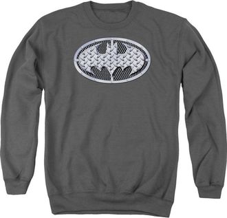 Gildan Batman Steel Mesh Shield Adult Crewneck Sweatshirt