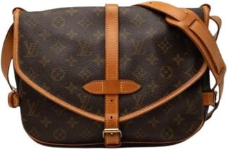 Louis Vuitton Pre-owned Saumur 25 - Dames - Pre-owned - Bruin - Maat: ONE Size Leer