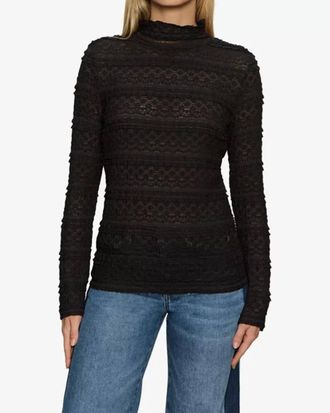 Sanctuary High Crew Lace Tee In Black