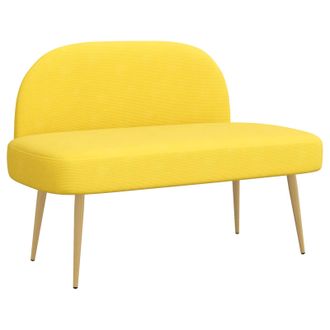 vidaXL Banco Tapizado Con Respaldo Amarillo Claro 110 X 60 X 76 Cm Vidaxl