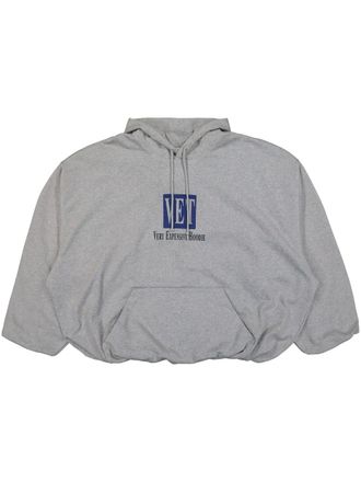 VETEMENTS logo-print boxy hoodie - Grey