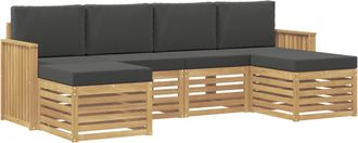vidaXL Conjunto De Sof&aacute;s De Exterior 6 Uds. Blanco Y Antracita Vidaxl