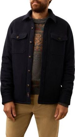 Faherty Range Fleece Lined Shirt Jacket in Navy Shadow Twill at Nordstrom Rack, Size Medium