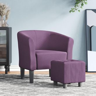 vidaXL Vidaxl - Sill&oacute;n Con Taburete Tela Morado