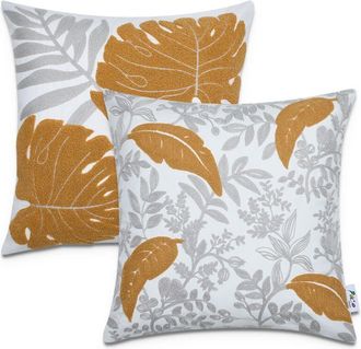 Paco Home Paco Home - Funda Coj&iacute;n Decoraci&oacute;n Motivo Escandinavo Juego 2 Fundas Sof&aacute; Decorativo Amarillo, 2pcs-set