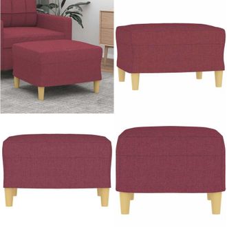 vidaXL Poggiapiedi Rosso Vino 60x50x41 cm in Tessuto - Poggiapiedi moderni - Poggiapiedi per divano