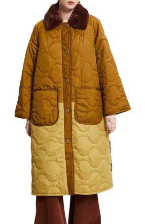 ottod'Ame Quilted Long Puffer Jacket in Brown at Nordstrom, Size Small