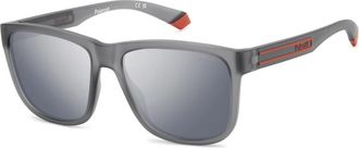 Polaroid Matte Grey Zonnebrillen - Heren - Zonnebrillen - Grijs - 57 MM - Accessoires