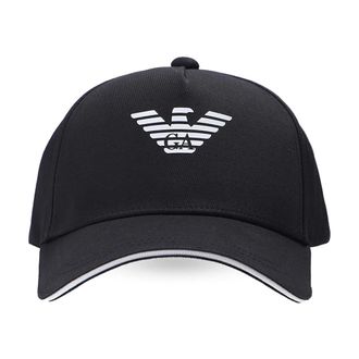 Emporio Armani Caps, male, Black, Size: ONE SIZE Eagle-print baseball cap