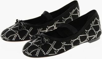 Valentino Rhinestoned Silk Ballet Flats size 36