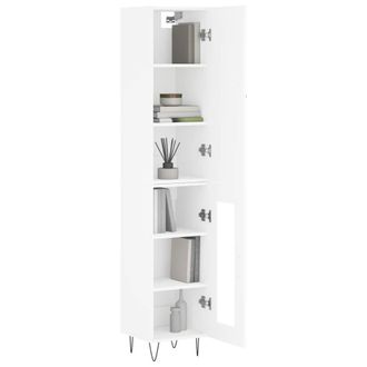 Berkfield Home Highboard White 34.5x34x180 cm Engineered Wood