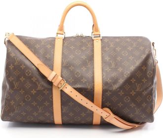 Louis Vuitton Brown Monogram Coated Canvas Leather Boston Bag (Pre-Owned)