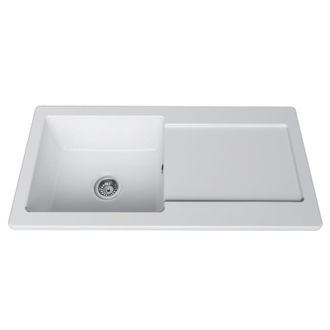 Vitra Fregadero De Un Seno Con Escurridor Y Desag&uuml;e Manual, Vitra Arkitekt Blanco