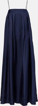 Asceno Abito lungo Heather in twill di seta