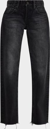 Moussy Vintage Glencoe Straight Raw-Hem Jeans
