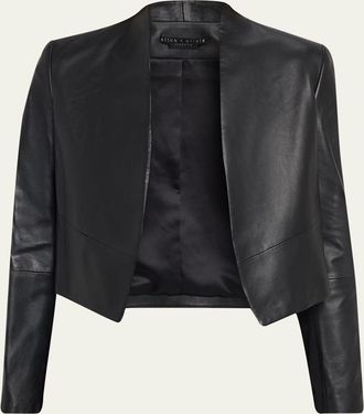 Alice & Olivia New Harvey Leather Open-Front Jacket