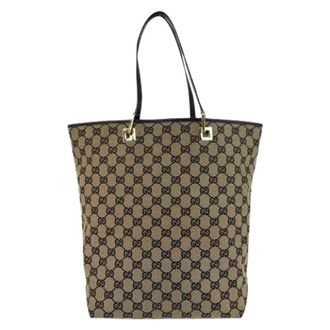 Gucci Pre-owned Tote Bags, female, Beige, Size: ONE SIZE Pre-owned Canvas gucci-bags