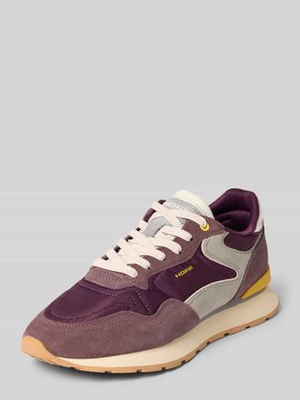 Hoff Sneaker aus Leder-Mix mit Logo-Detail Modell City in Violett, Gr&ouml;&szlig;e 36