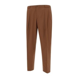 BRIGLIA 1949 Heren, Broeken, Bruin, Maat: M Wol