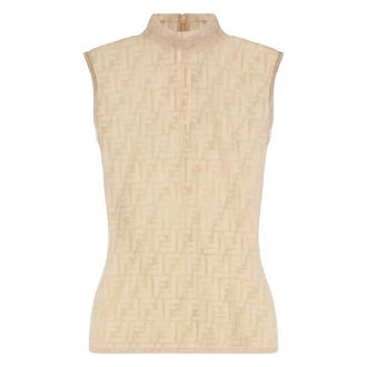 Fendi Tops, Dames, Beige, L, Tops