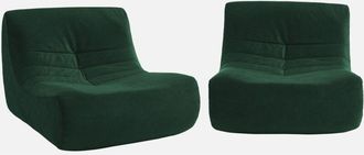 Sweeek Sweeek - Sof&aacute; Modular De Terciopelo, 2 Plazas, Sokol Terciopelo, Verde, 91x105x72 Cm