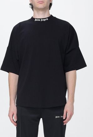 Palm Angels T-shirt relaxed fit in cotone con logo e spalle cadute