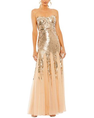 Mac Duggal Strapless Sweetheart Sequin Mesh A Line Gown