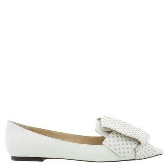 Jimmy Choo London Gleam Studded Bow Flats