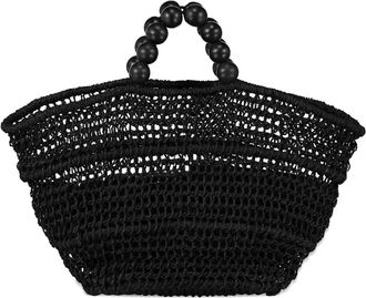 Poolside Comporta shopper met kralen - Zwart