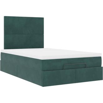 vidaXL Vidaxl - Estructura Cama Otomana Colchones Terciopelo Verde Oscuro