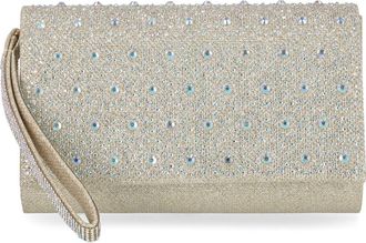 Jessica McClintock Waverly Crystal Embellished Clutch in Champagne at Nordstrom Rack