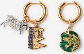 Burberry Charm Hoop Earrings