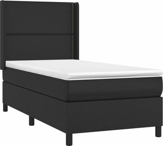 vidaXL Vidaxl - Cama Box Spring Y Colch&oacute;n Led Cuero Sint&eacute;tico Negro 90x190 Cm
