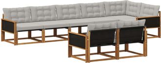 vidaXL Conjunto De Sof&aacute;s De Exterior 8 Uds. Natural Y Gris Claro Vidaxl
