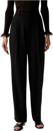 Twinset Milano Broek - Dames - Straight fit broeken - Zwart - L - Polyester - Broeken