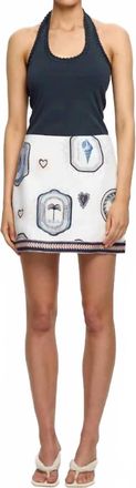 Kivari Alessia Mini Skirt In Cream Navy