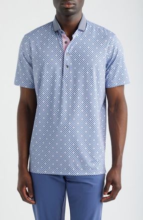 Greyson Pack Mentality Geo Print Performance Golf Polo in Jellyfish at Nordstrom, Size Xx-Large