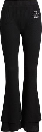 Nikki Lund Sugar High Waist Waffle Knit Flare Pants in Black at Nordstrom, Size X-Small
