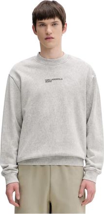 Karl Lagerfeld Oversized Sweatshirt - Heren - Sweatshirts - Grijs - L - Katoen - Hoodies & sweatvesten
