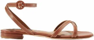 Margaux Eyewear The Flat Sandal in Saddle Nappa at Nordstrom, Size 37.5