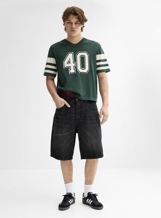 Guess Mens Pintuck faded black jort Baggy fit