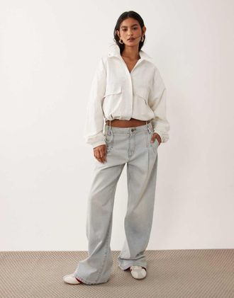 Cotton On Active - Giacca a vento multitasche color latte di cocco-Bianco