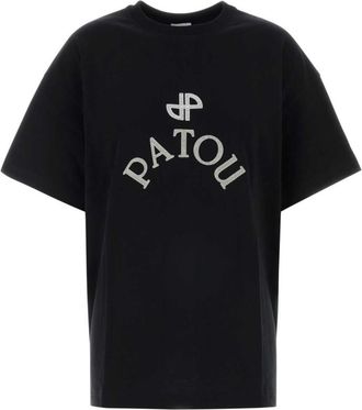 Patou Black Crew Neck Logo T-shirt