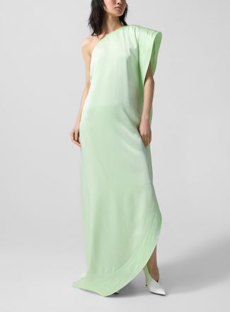 Stella McCartney Womens Reversed satin long asymmetrical dress