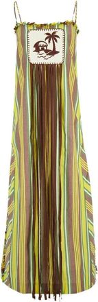 Alemais Clover Katoenen Midi Jurk - Dames - Casual kleedjes - Bruin - 2XS - Katoen - Kleedjes